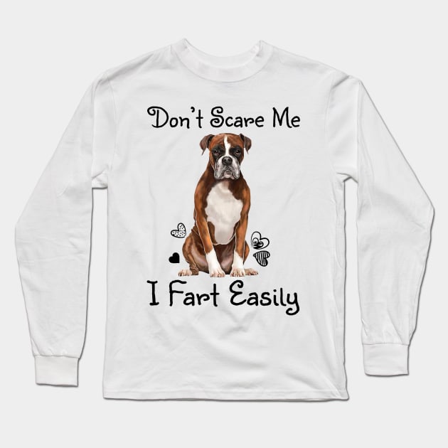 Don't Scare Me I Fart Easily Funny Farting Saying - Funny Farter Joke Vintage Long Sleeve T-Shirt by WilliamHoraceBatezell